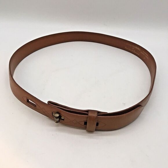 Styled for PARIS by Nicholas di Giovanni Brown Saddle Leather Belt Men's 34 - Picture 7 of 10